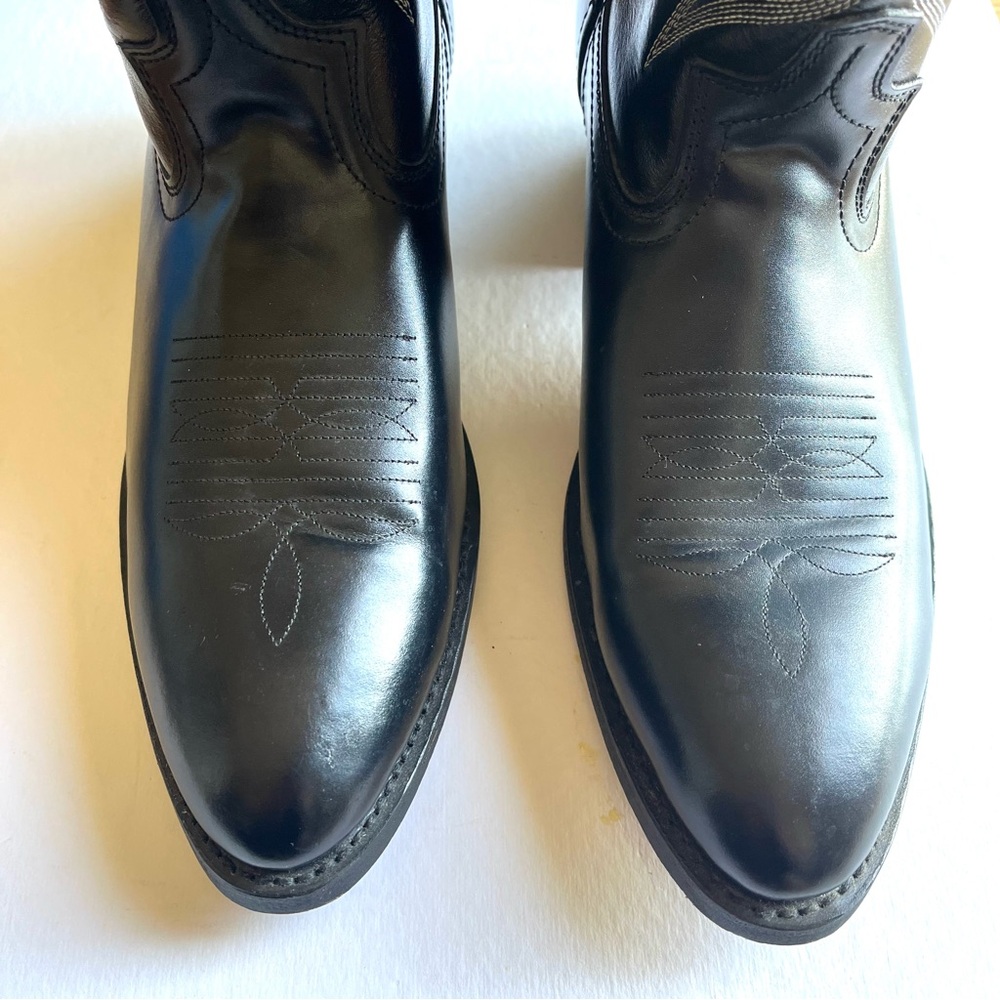 Laredo Classic Black Leather Embroidered 12" Men's Cowboy Boots size 11D Western - Picture 7 of 11